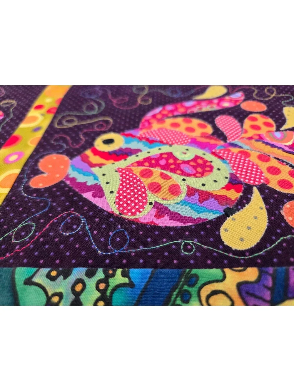 Vtg Handmade Quilted Table Runner Hot Plate Mat 26